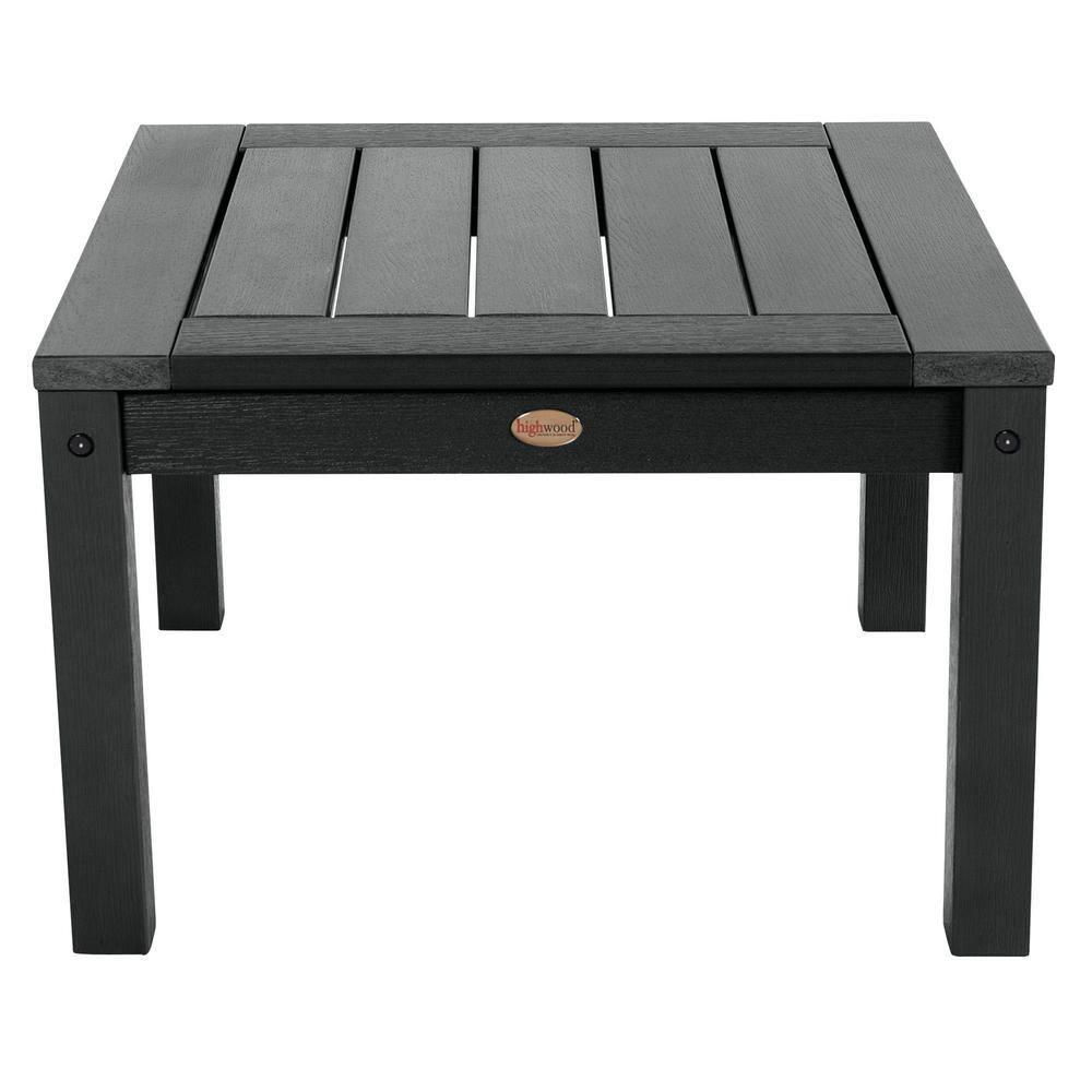 Adirondack Side Table Black - Highwood: Weather-Resistant Poly Lumber, 12-Year Warranty, Stainless Steel Hardware