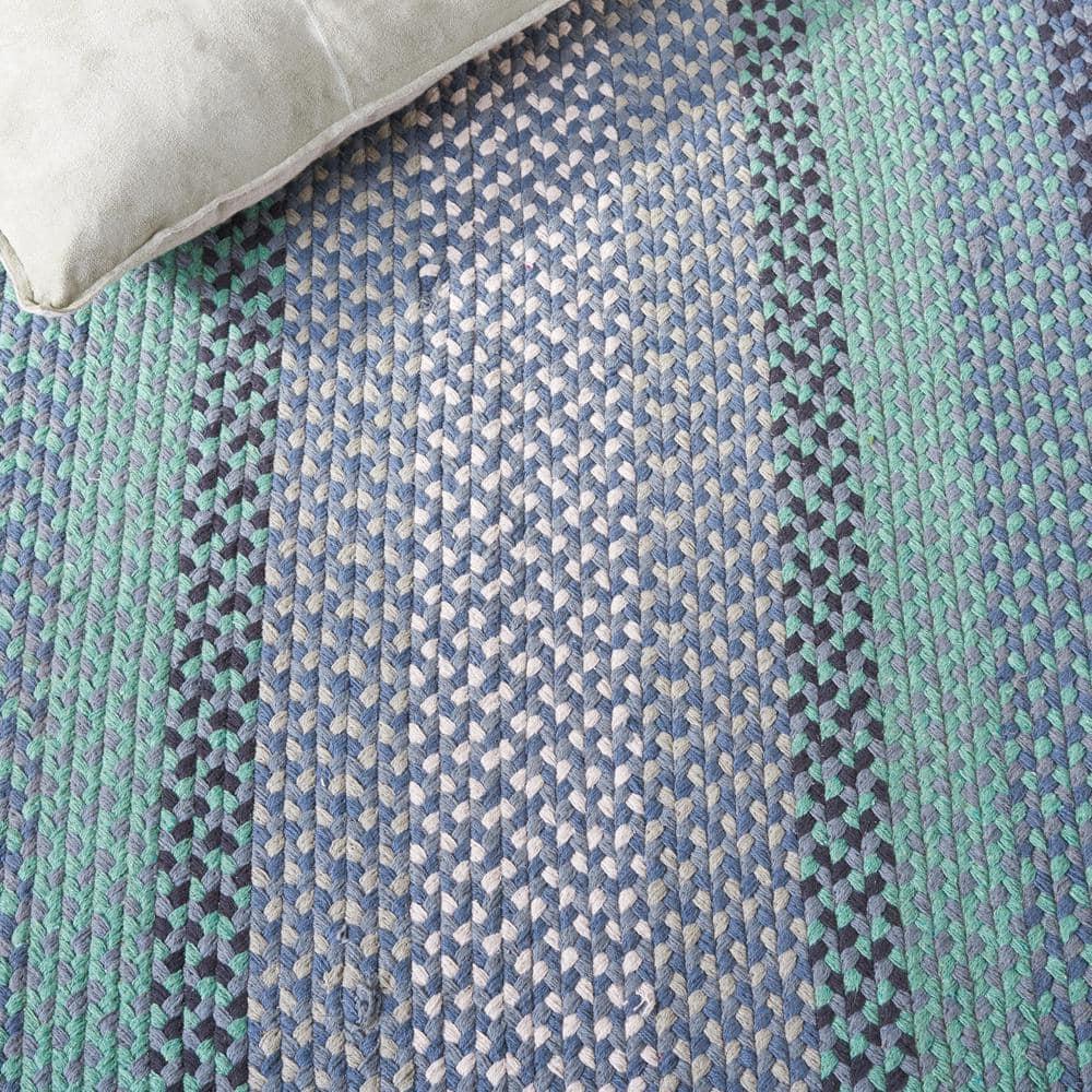 SAFAVIEH Braided Claes Bordered Reversible Area Rug, Grey/Green, 5' x 8'