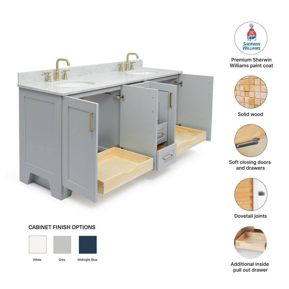 ARIEL TAYLOR 73 IN DOUBLE OVAL SINK VANITY 1