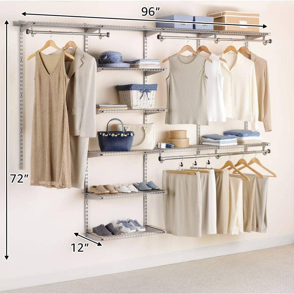 MAXAYA Deluxe Custom Closet Kit, 4-8 Ft. Adju...