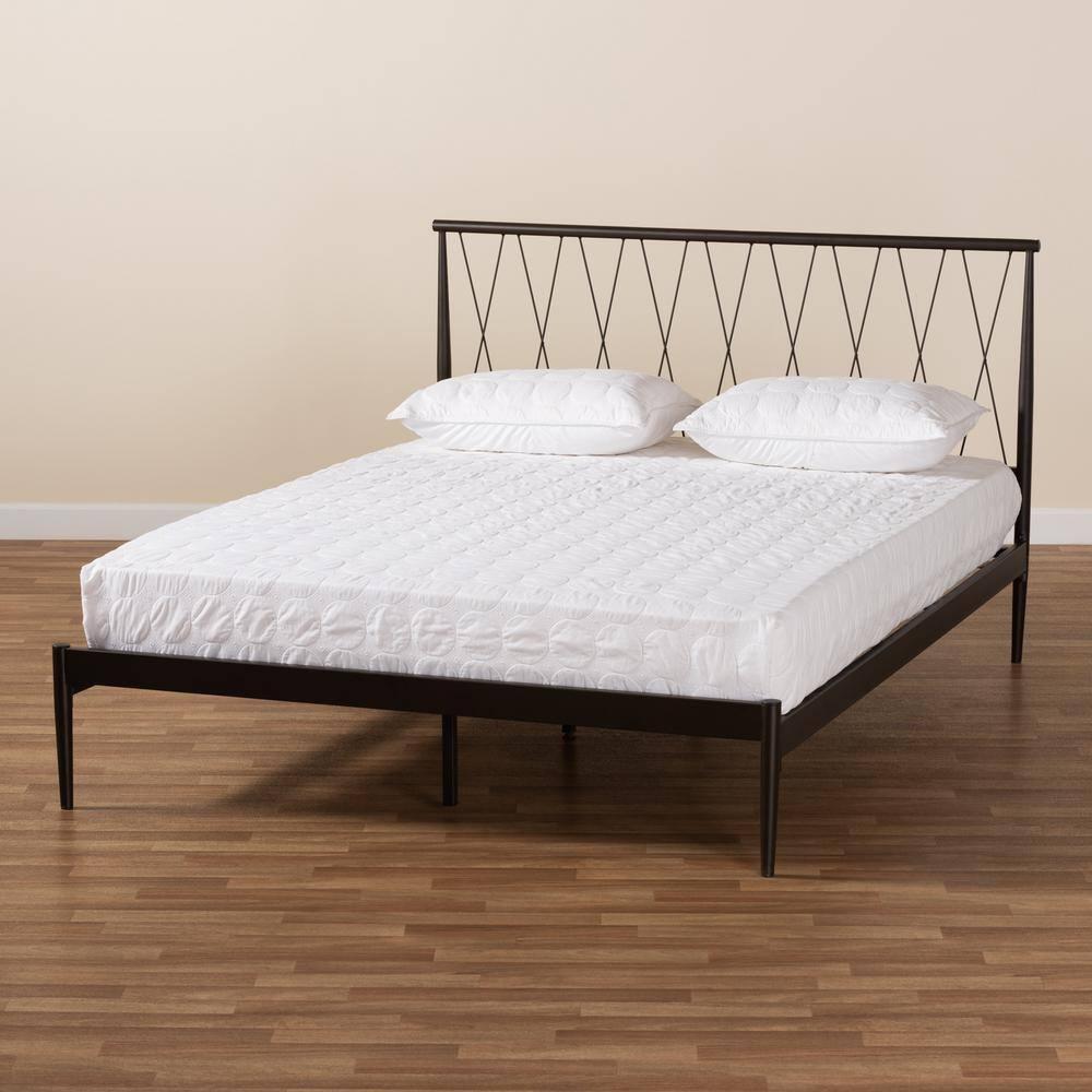 Full Nano Metal Platform Bed Black - Baxton Studio