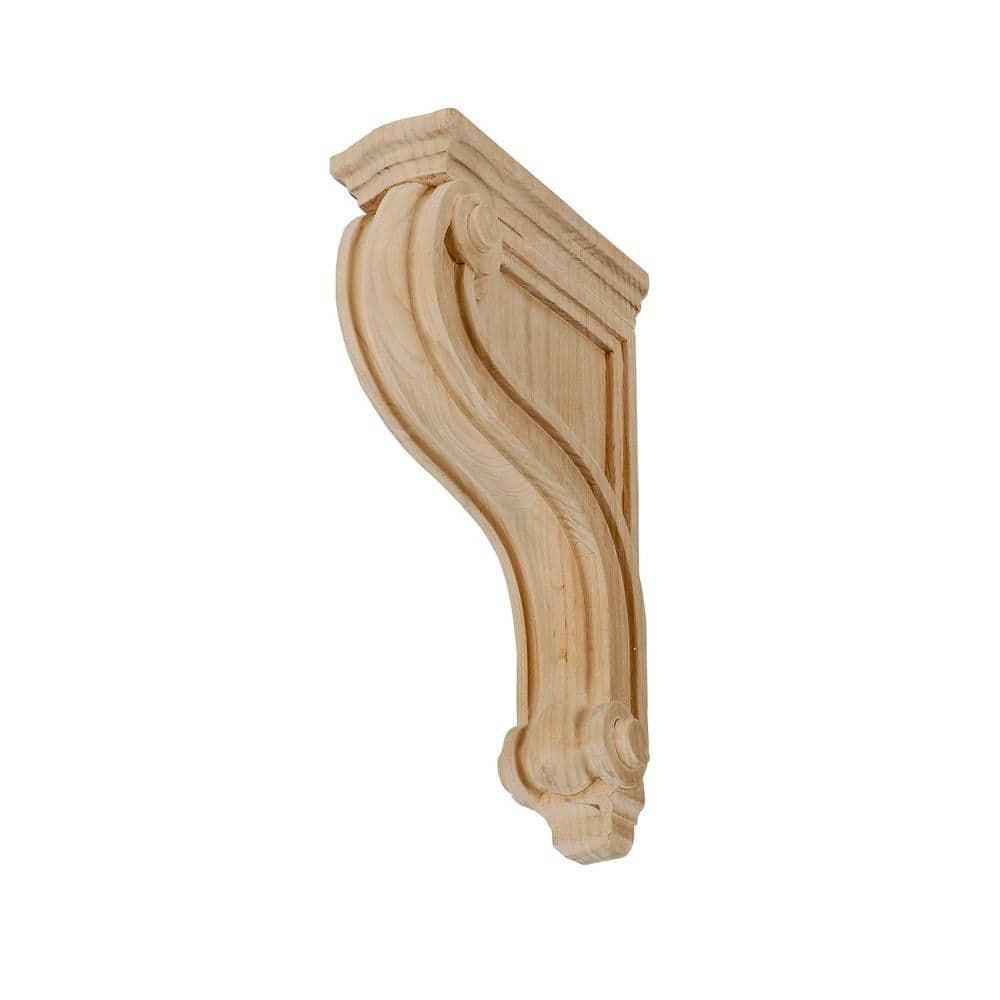 Architectural Products by Outwater L.L.C. 8 in x 2 in x 4-3/4 in Unfinished Small Solid Classic Traditional Plain Wood Corbel