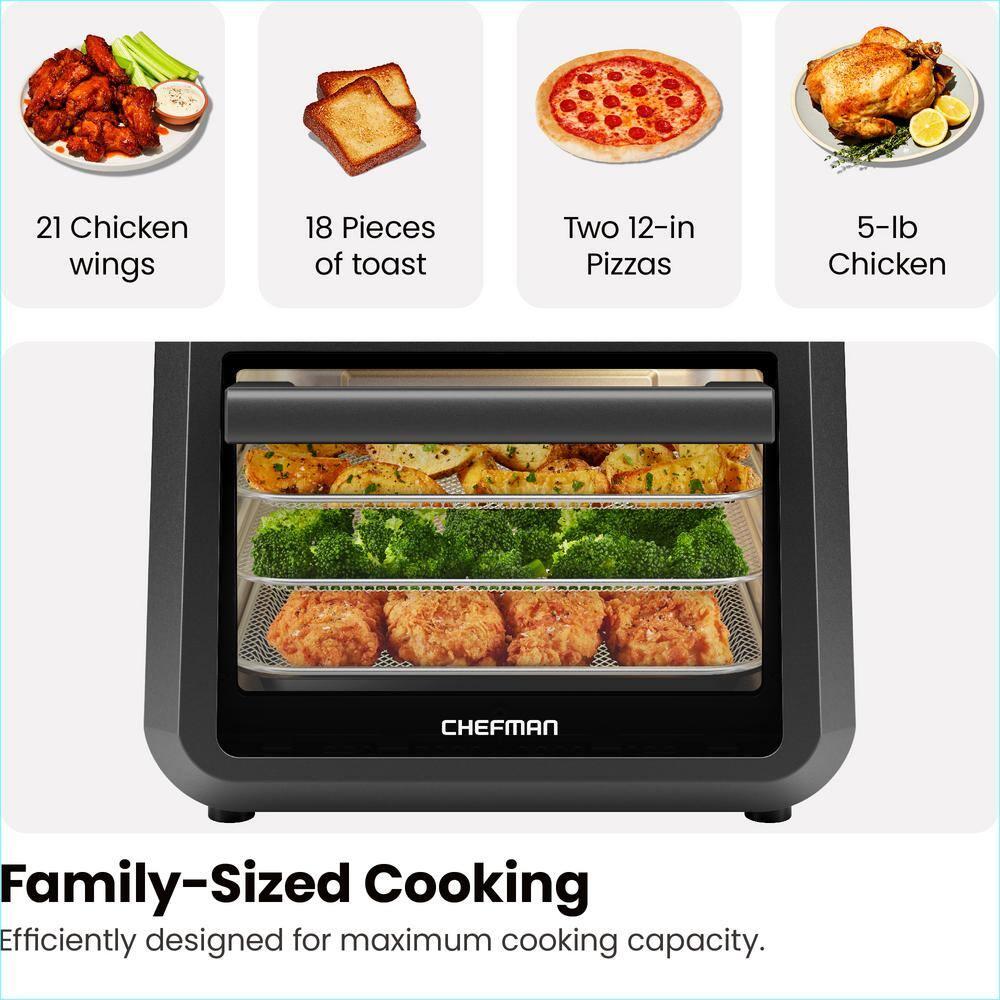 Chefman 6-in-1 Multifunctional Air Fryer Oven w/ 12 Qt Capacity, Digital Touchscreen - Black
