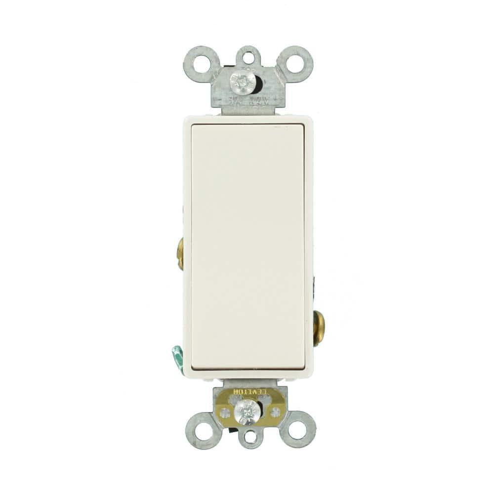 Leviton 56080-2W 3A, 24V AC/DC Low Voltage Momentary Contact Single Pole Single Throw Decora Plus Switch, Center Off, Commercial Spec Grade - WHITE