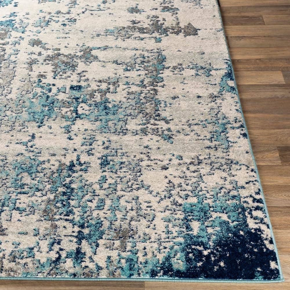 Livabliss 9'x12' High Plains Modern Rug Blue: Stain & Fade-Resistant, Medium Pile, Indoor, Abstract Pattern
