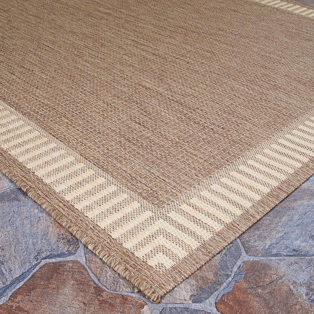 Couristan Recife Wicker Stitch Area Rug, 7'6" Square, Cocoa-Natural