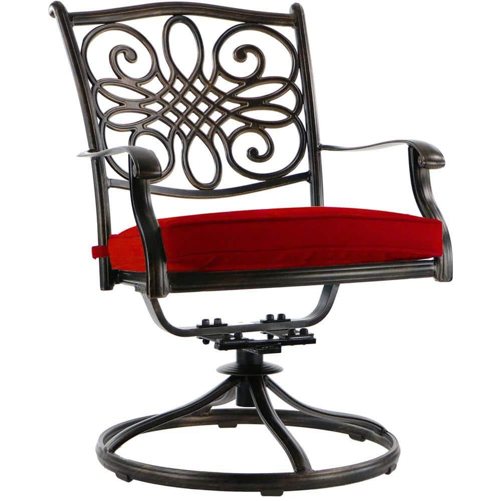 Elegant 8-Person Tempered Glass-Top Outdoor Dining Set with Red Cushions