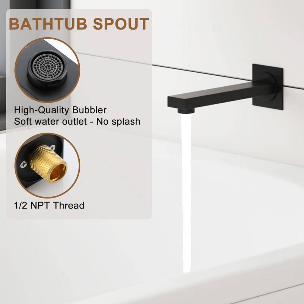 10 Inch Rainfall Shower System with Tilt Shower Head and Tub Spout with Rough in-Valve