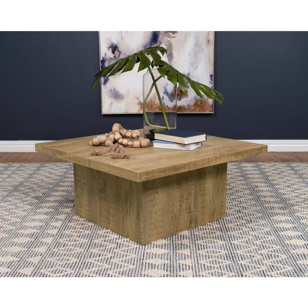 Coaster Devar Farmhouse Square Wood Coffee Table Mango