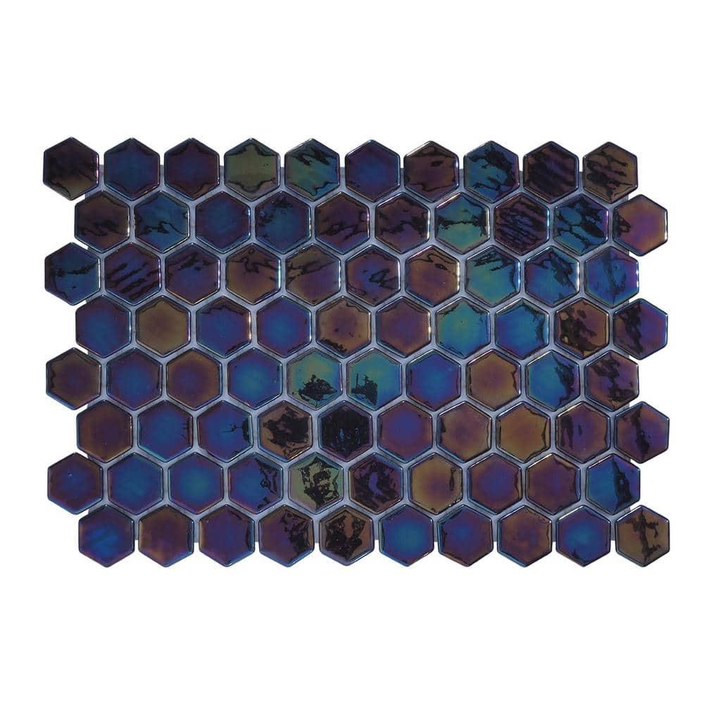 Glass Tile Love White Hot Love 11 in. X 16.325 in. Hexagonal Glass Mosaic Tile (10.76 sq. ft./case), Ideal for Kitchen Tile, Backsplash Tile, Bathroom Tile, and Pool Tile