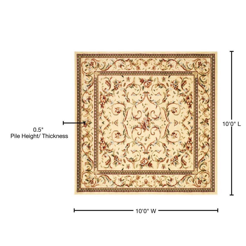 Lyndhurst LNH322 Power Loomed Area Rug - Ivory/Ivory - 10'x10' - Safavieh.