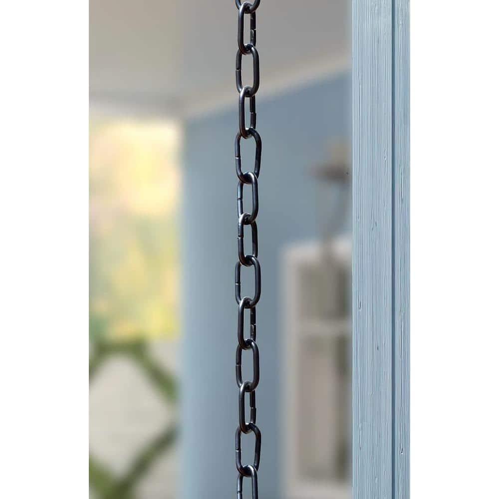 Monarch Rain Chains Aluminum Traditional Link Rain Chain, 8.5 ft Black Powder Coated Aluminum Decorative Rain Catcher Chain for Gutters, Black Aluminum Rain Gutter Replacement Downspout
