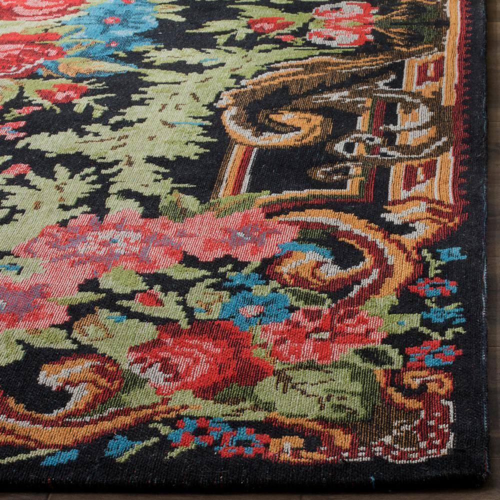 Classic Vintage CLV301 Power Loomed Runner Rug - Black/Multi - 2'3"x12' - Safavieh.