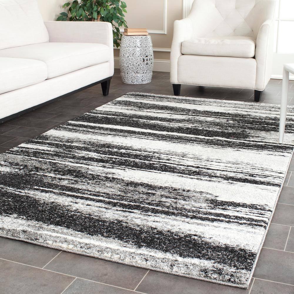 Retro RET2693 Power Loomed Indoor Area Rug - Dark Grey/Light Grey - 8'x8' - Safavieh.