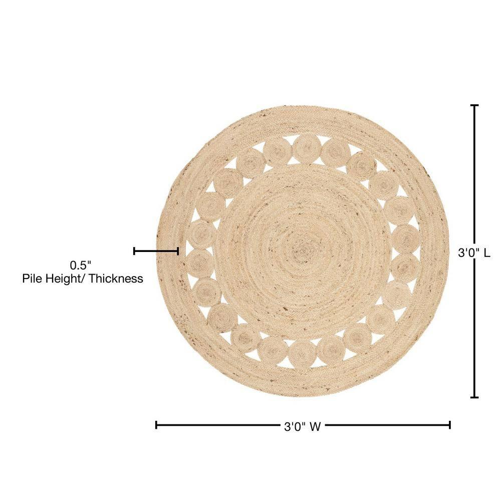 Natural Fiber NF364 Hand Woven Indoor Accent Rug - Ivory - 3' Round - Safavieh.