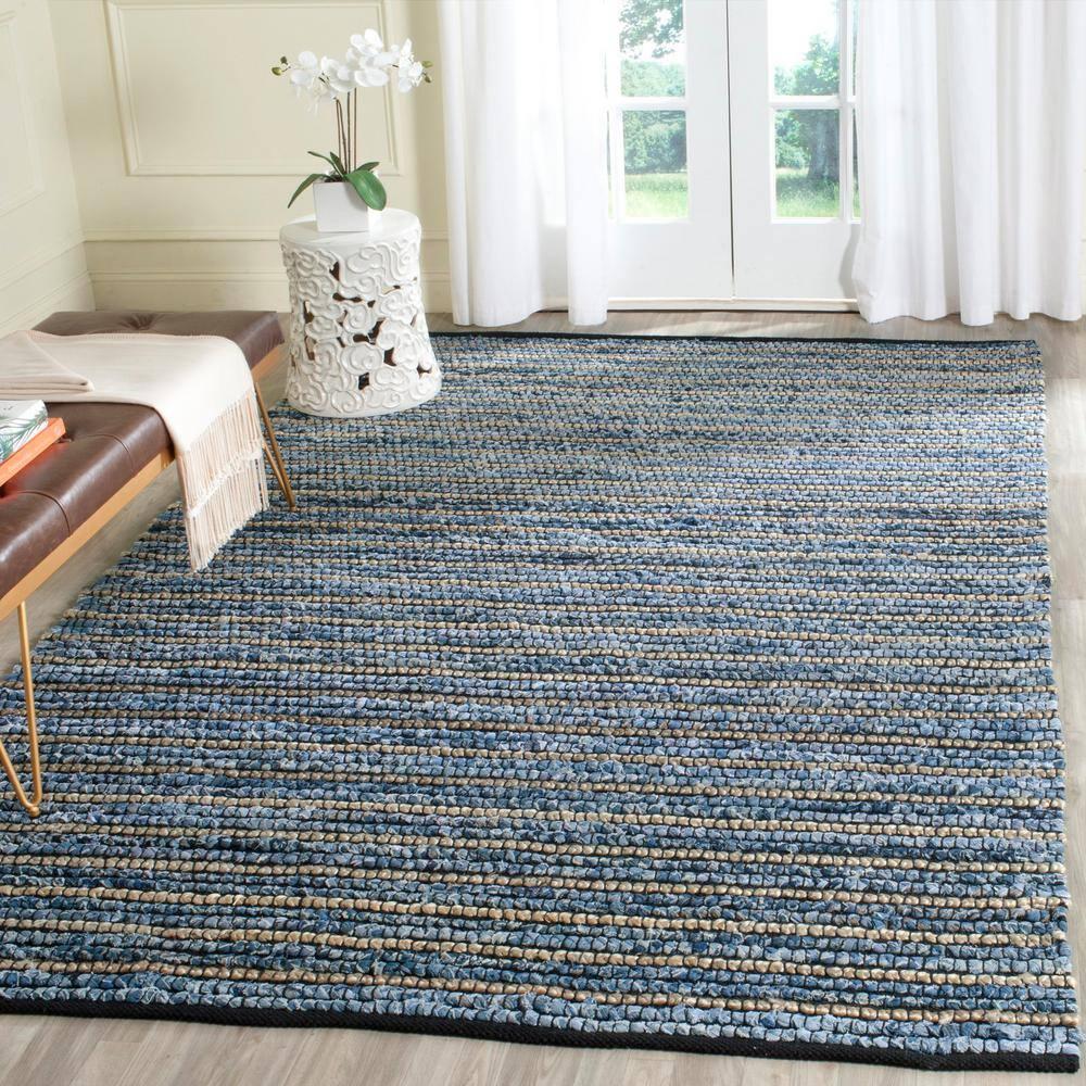 Cape Cod CAP363 Hand Woven Area Rug - Blue/Natural - 5'x8' - Safavieh.