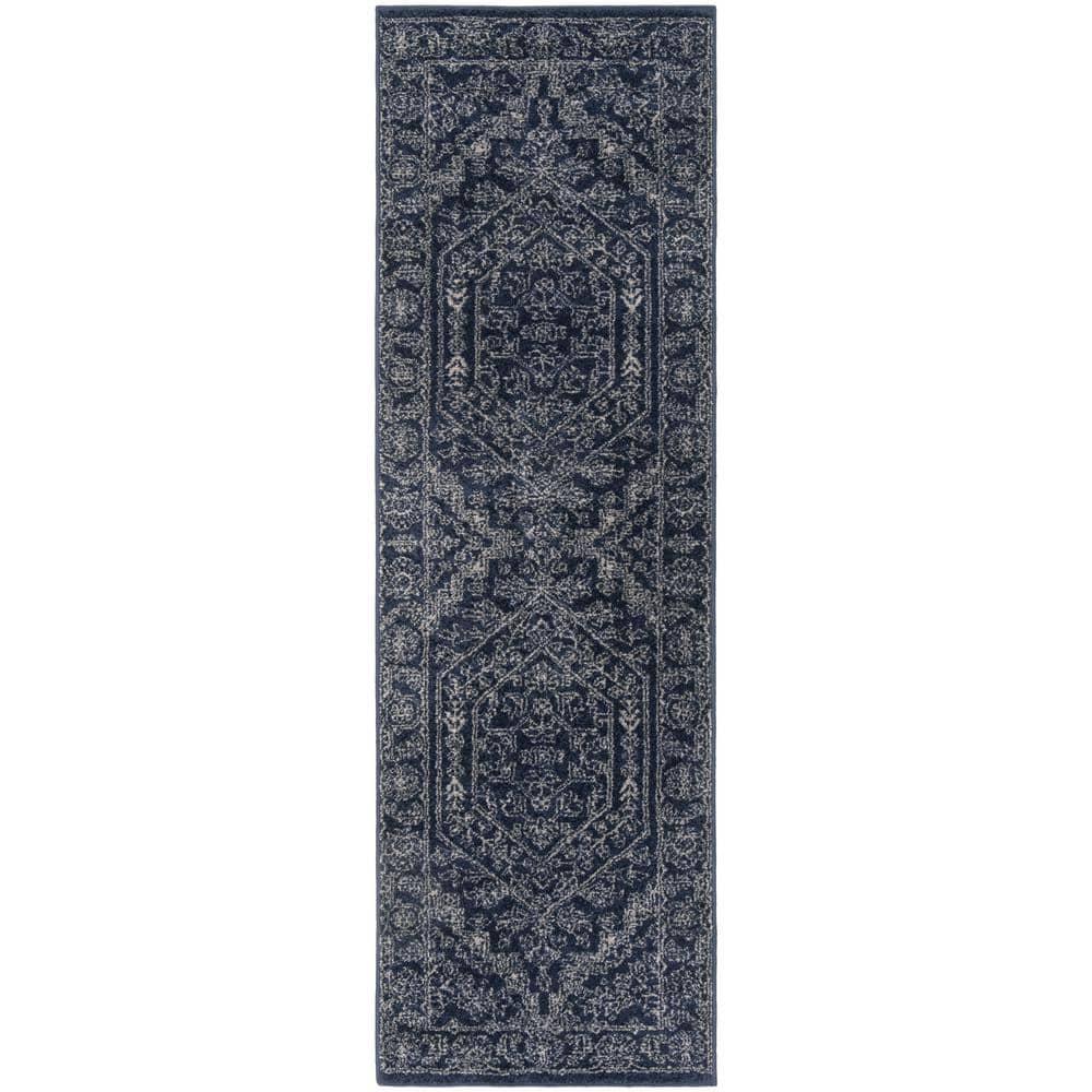Adirondack ADR108 Power Loomed Runner Rug - Navy/Ivory - 2'6"x8' - Safavieh.