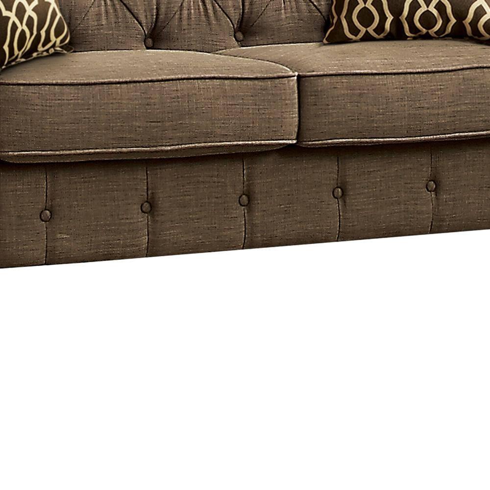Acme Furniture Aurelia Loveseat w/2 Pillows, Gray Linen