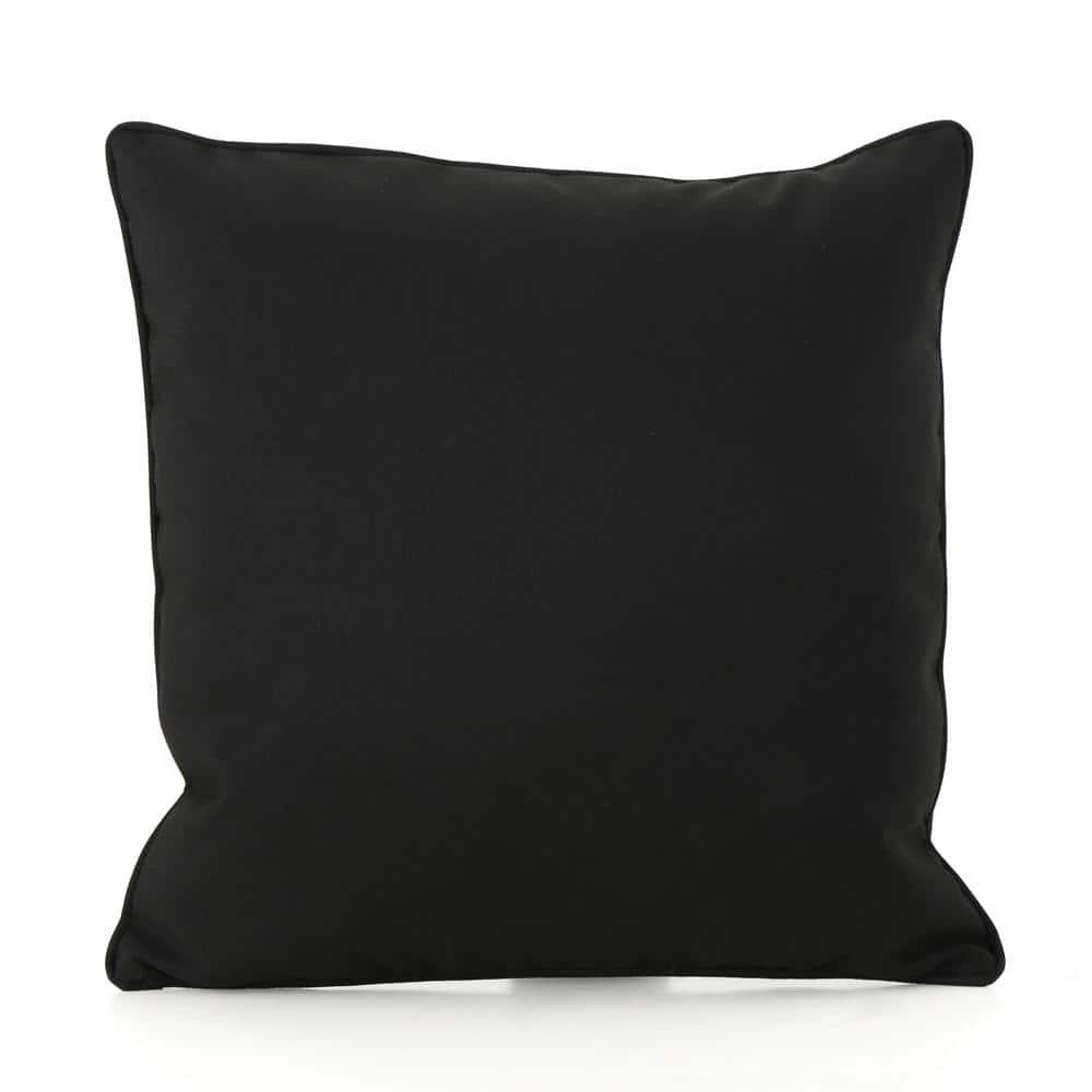 Noble House Coronado 18x18" Square Fabric Throw Pillow in Black