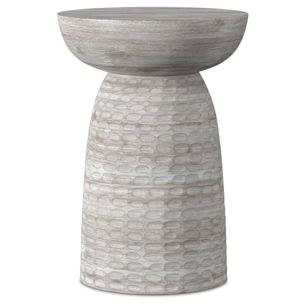 Simpli Home Boyd Solid Mango Wood Pedestal Accent End Table