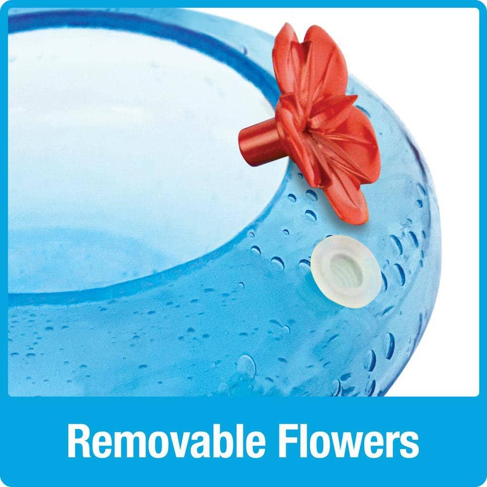 Mason Jar Blue Glass Top Fill Hummingbird Glass Feeder 16 oz.