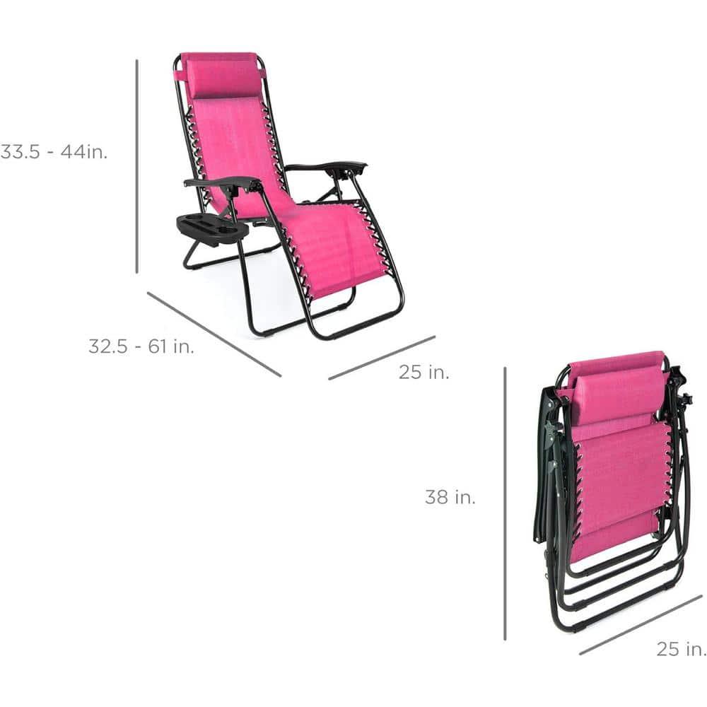 Set Of 2 Adjustable Zero Gravity Patio Chair Recliners W/ Cup Holders