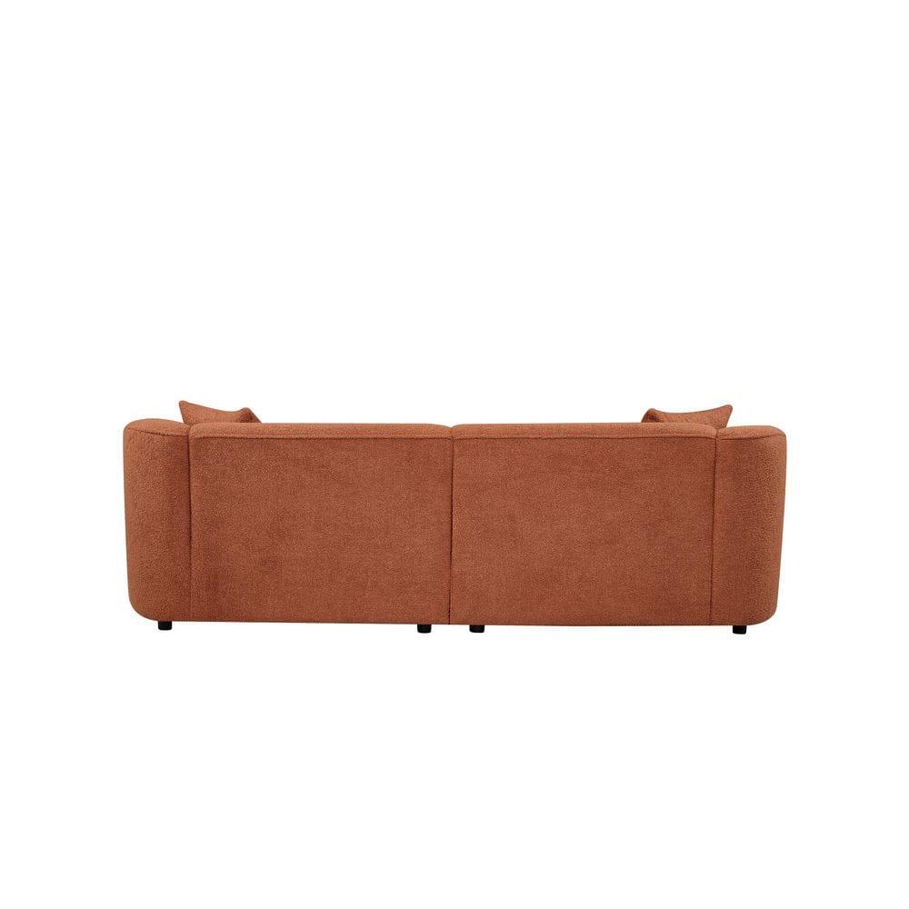 Christopher Knight Home Godwin 87.5" Modern Upholstered 3 Seater Curved Sofa, Orange