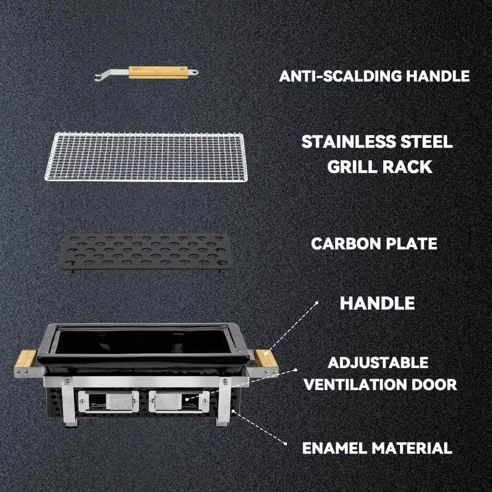 Square16''Charcoal BBQ Grill Hibachi Grill