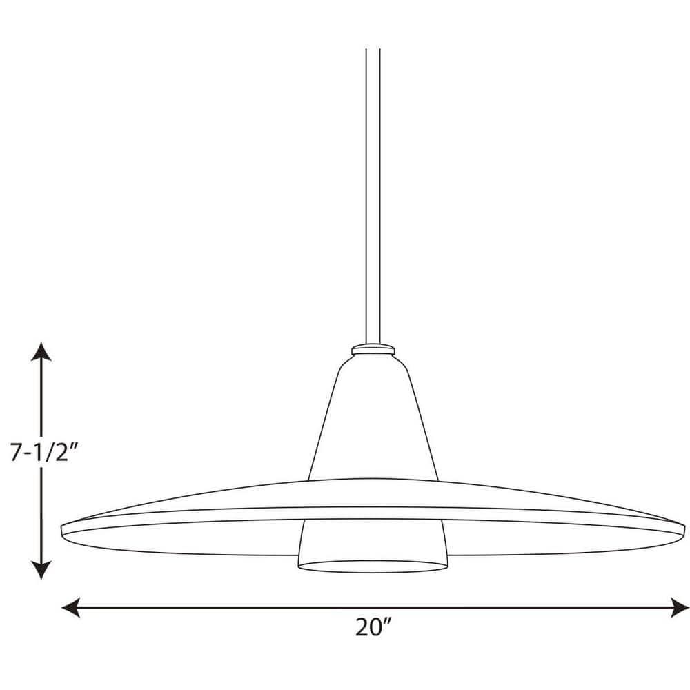 Progress Lighting, Contemporary Stem-Hung Pendant, 1 Light, Brushed Nickel, Clear Glass Shade