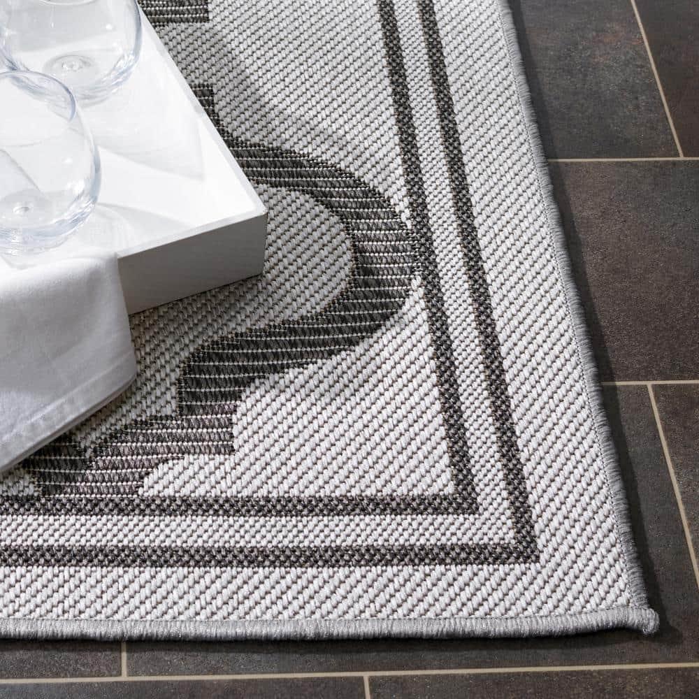 Bermuda BMU810 Power Loomed Indoor/Outdoor Machine Washable Runner Rug - Grey/Brown - 2'x8' - Safavieh