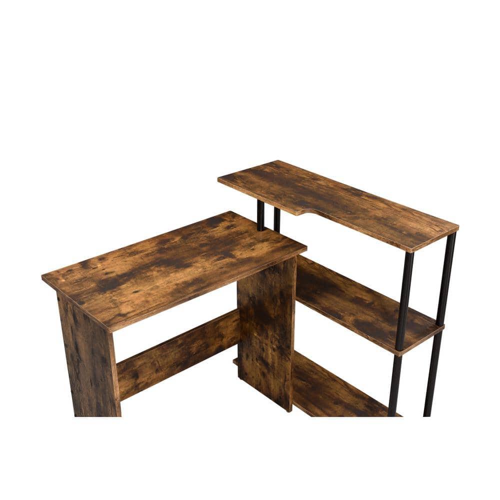 ACME Ievi Writing Desk in Weathered Oak and Black