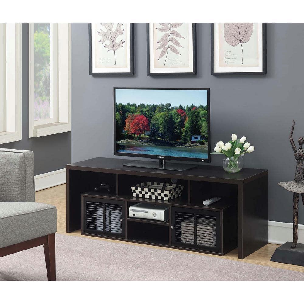 Convenience Concepts Lexington 60 inch TV Stand with Storage Cabinets and Shelves, Espresso
