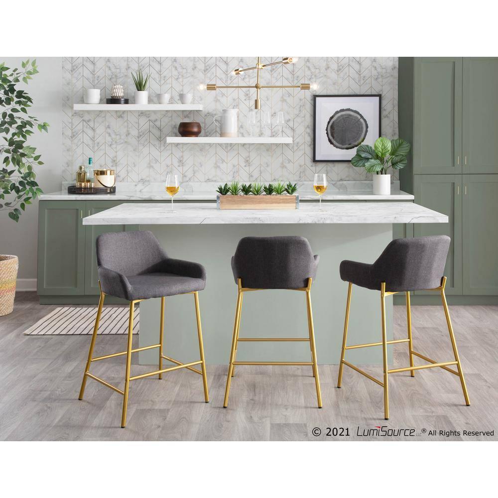 LumiSource Daniella Fixed-Height Counter Stool - Set of 2