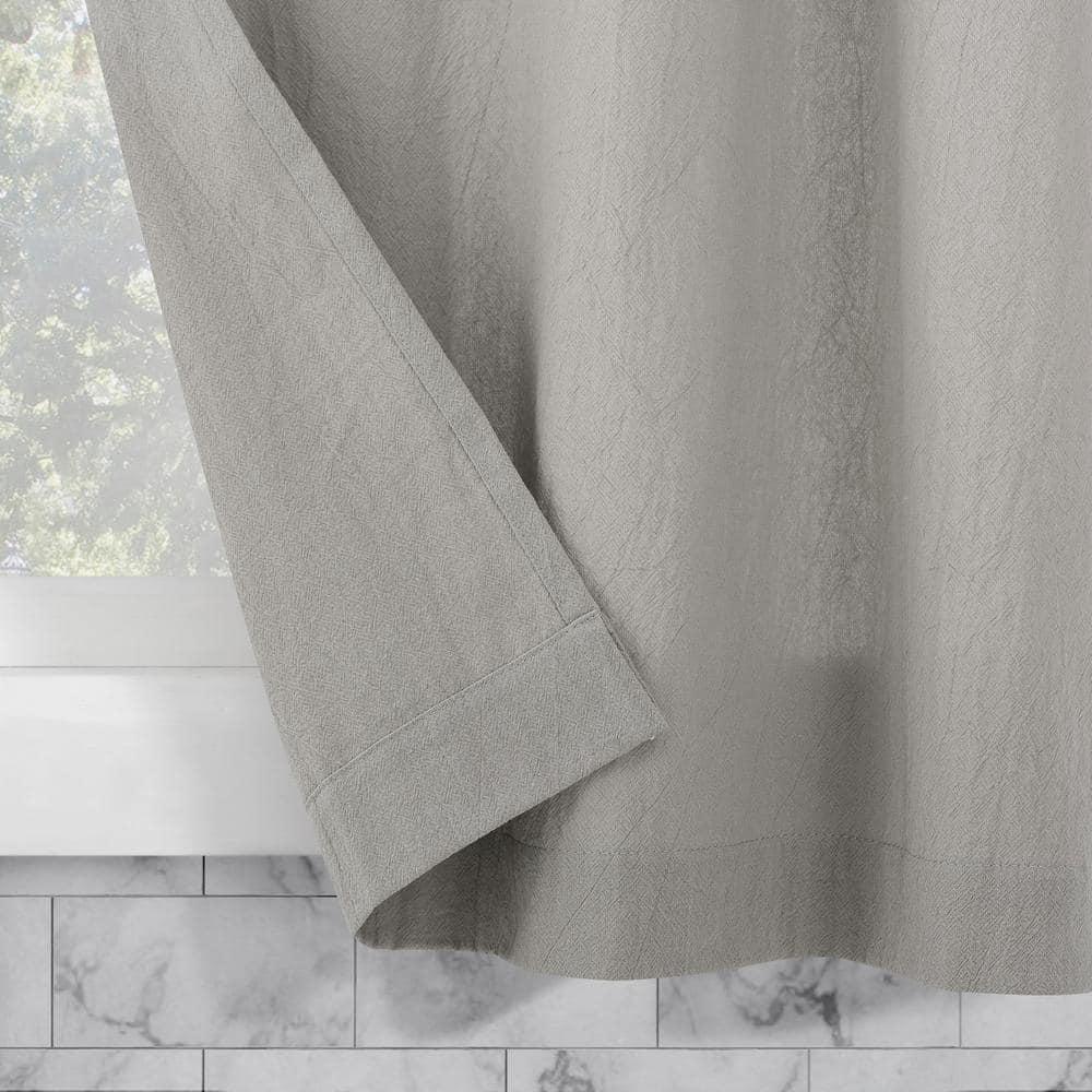 2pc 52"x36" Archaeo Washed Cotton Twist Tab Cafe Curtain Tier Pair Silver Gray: Kitchen Curtains, 36 Inch Length