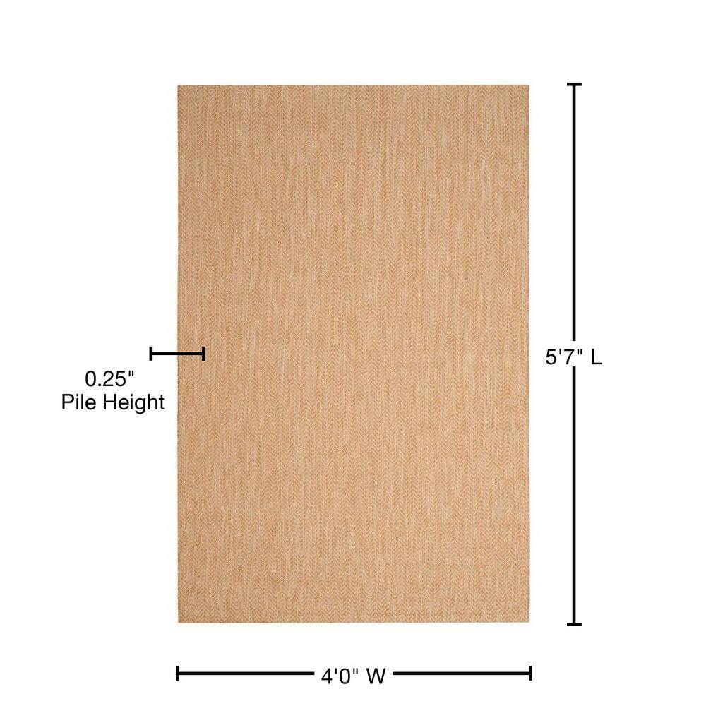 Courtyard CY8022 Power Loomed Indoor and Outdoor Area Rug - Natural/Cream - 4'x5'7" - Safavieh