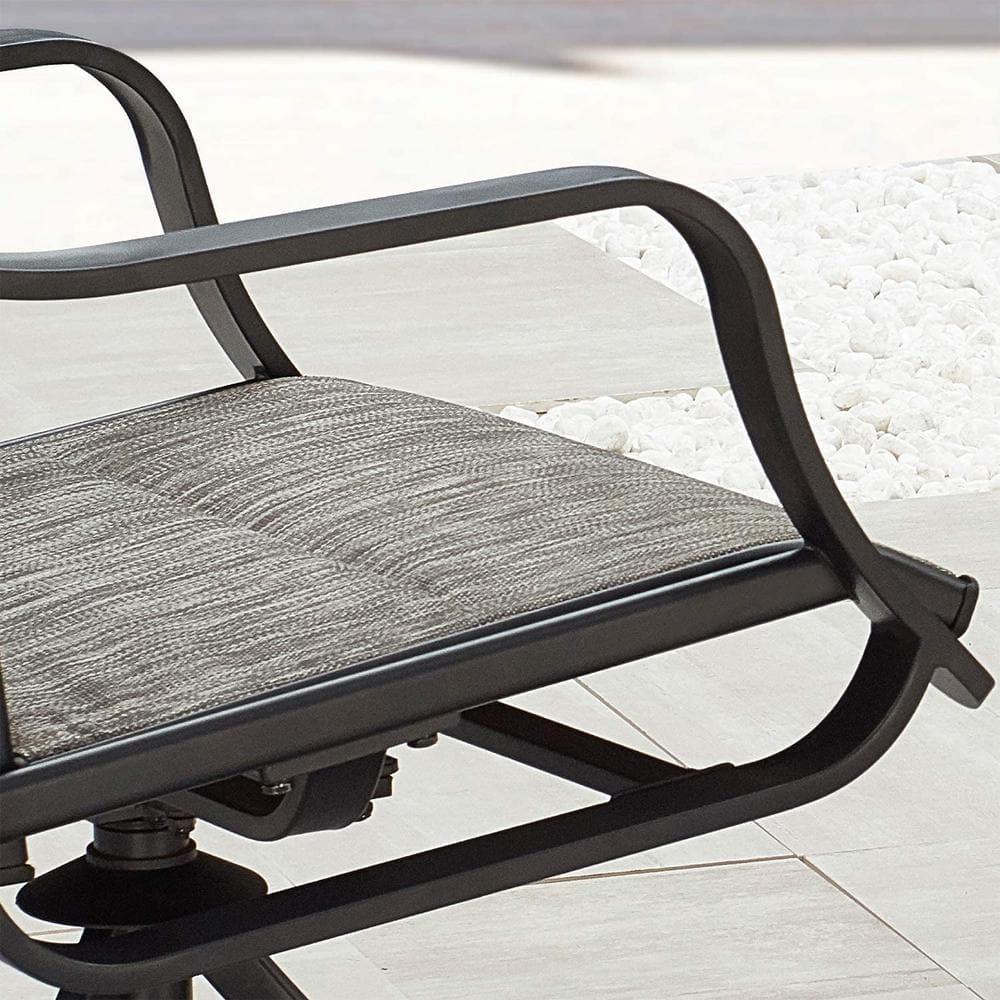 Techmilly Outdoor Dining Chairs , Patio Swivel Chairs Set of 2, Support 400lbs , Dark Grey
