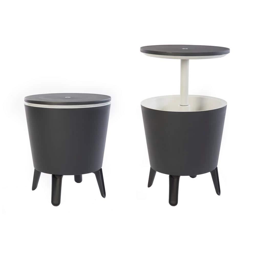 Keter Keter 32 Qt. Cool Bar Cooler Outdoor Weather Resistant Patio Furniture 2 in 1 Pop Up Cocktail Side Table and Beverage Cooler Combo