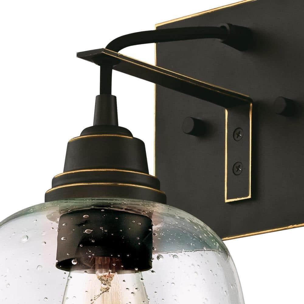 Westinghouse Eldon 1 Light Wall Fixture Oil Rubbed Bronze Finish with Highlights Clear Seeded Glass