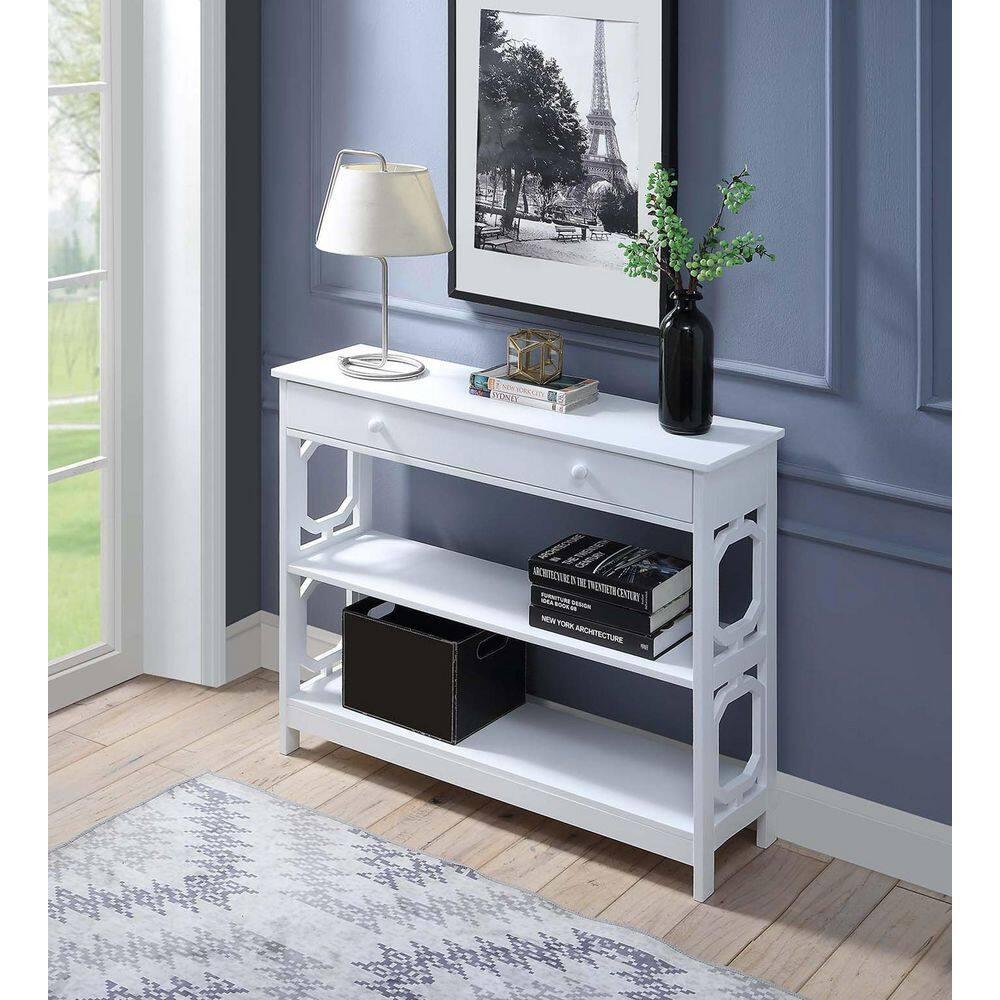Omega 1 Drawer Console Table with Shelves
