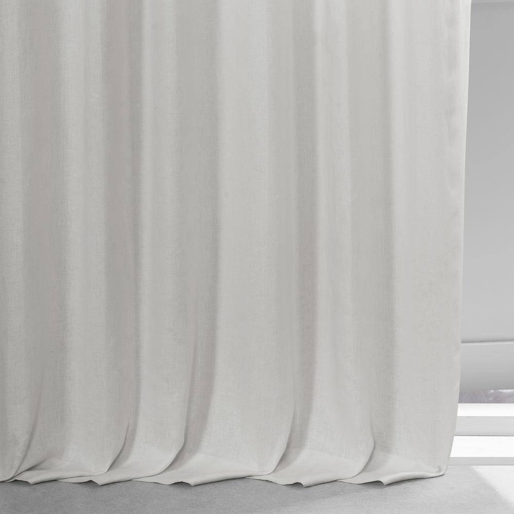 HPD Half Price Drapes French Linen Curtains 108 Inches Long Room Darkening Curtains for Bedroom & Living Room 50 X 108, (1 Panel), Crisp White