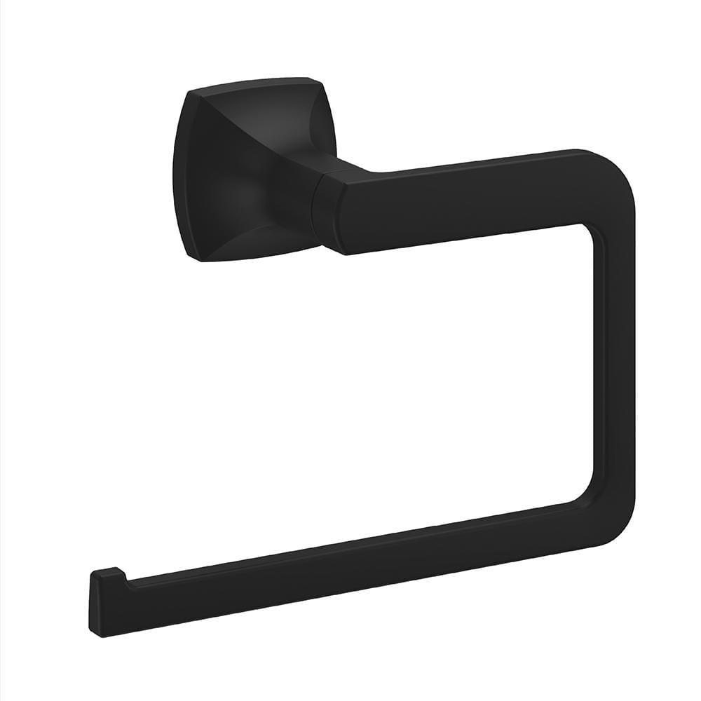 Matte Black Wall-Mounted Metal Towel Ring