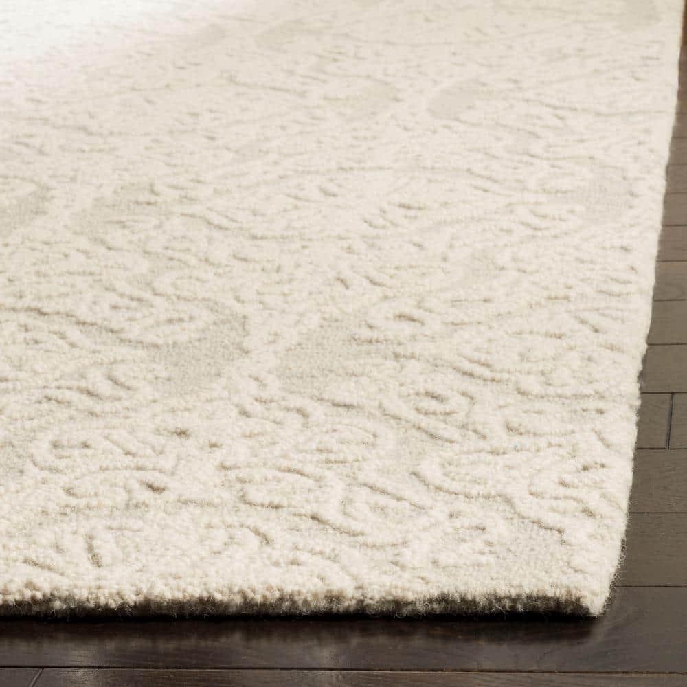Blossom BLM112 Hand Tufted Indoor Area Rug - Silver/Ivory - 9'x12' - Safavieh