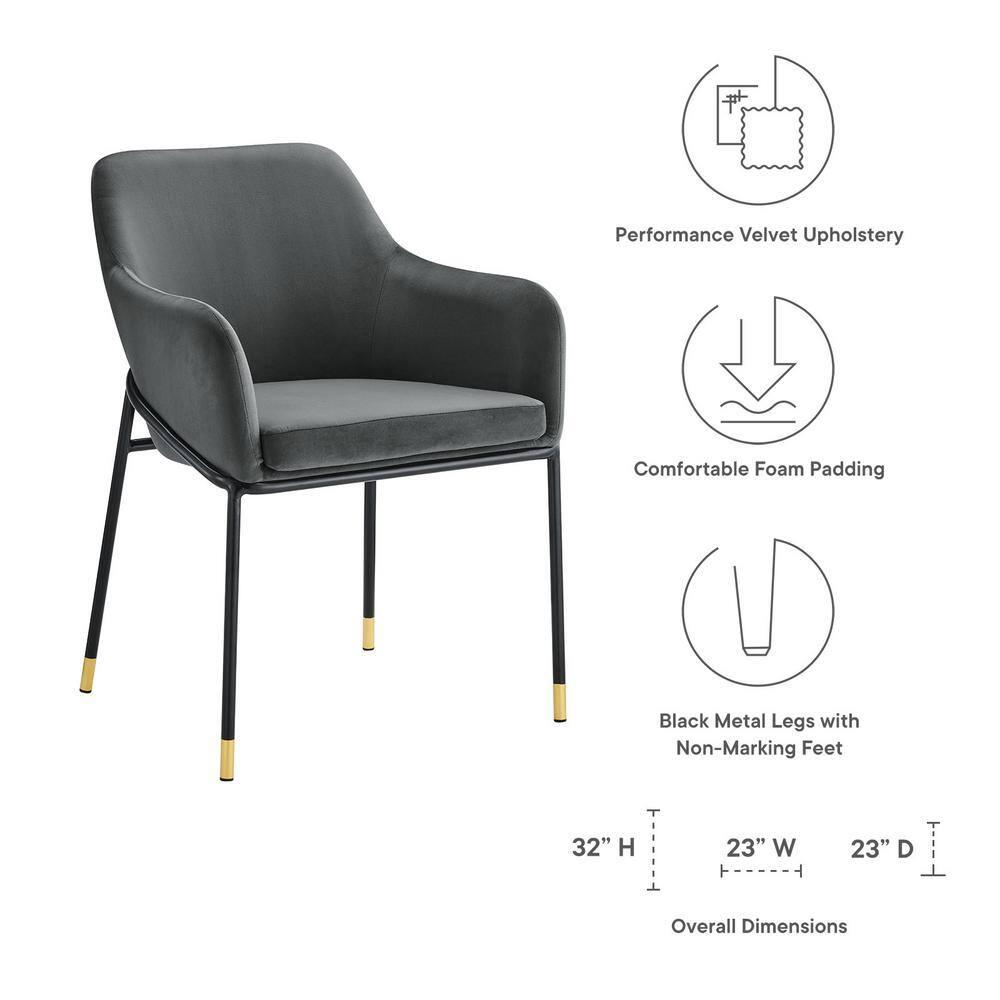 Modway Jovi Performance Velvet Dining Armchair by Modway (Set of 2)