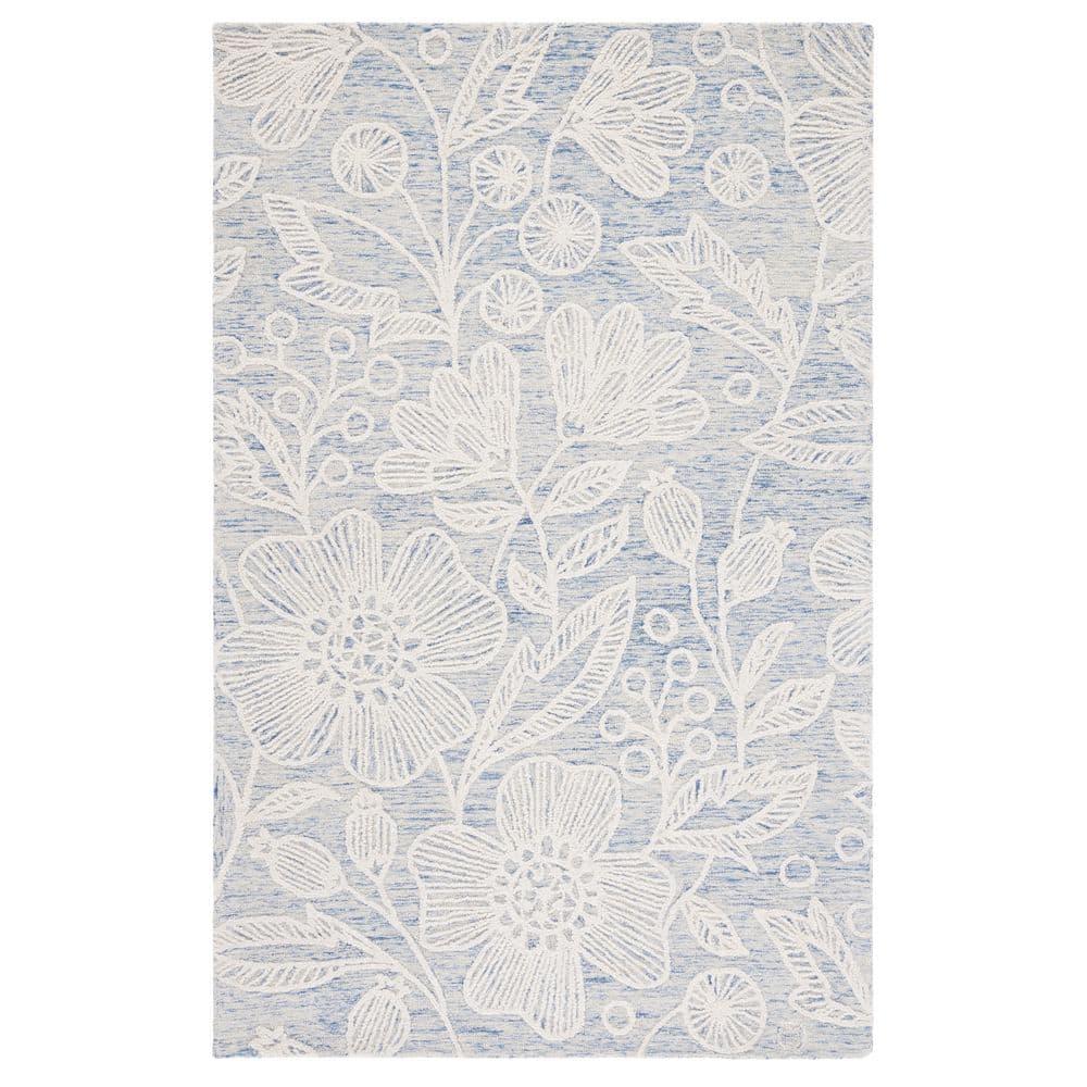 Jardin JAR727 Hand Tufted Area Rug - Blue/Ivory - 3'x5' - Safavieh.