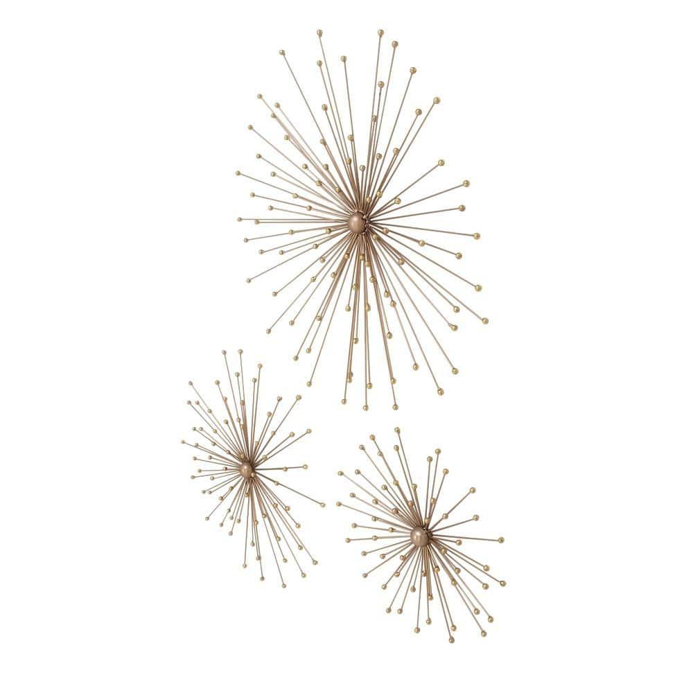 George Oliver Metal 3D Starburst Gold Wall Decor Set