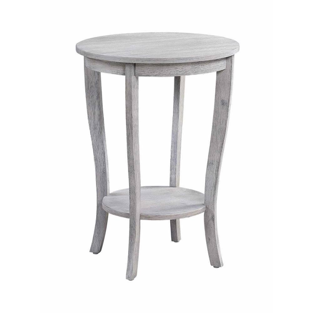 Convenience Concepts American Heritage Modern Round MDF Coffee Table, Wirebrush Light Gray