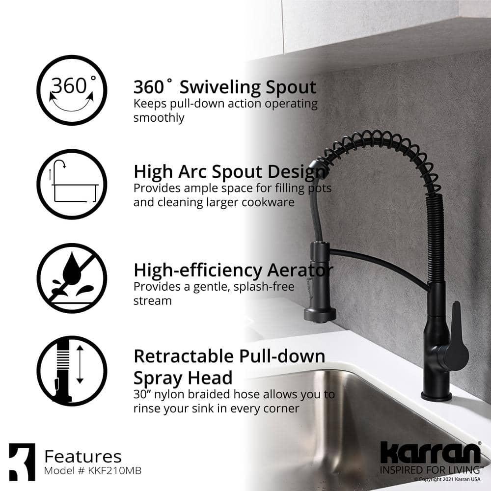 Karran Scottsdale Single-Handle Pull-Down Sprayer Kitchen Faucet