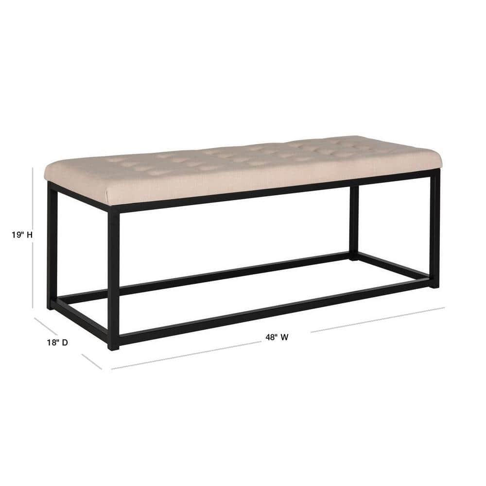 Reynolds Bench - Beige/Black - Safavieh