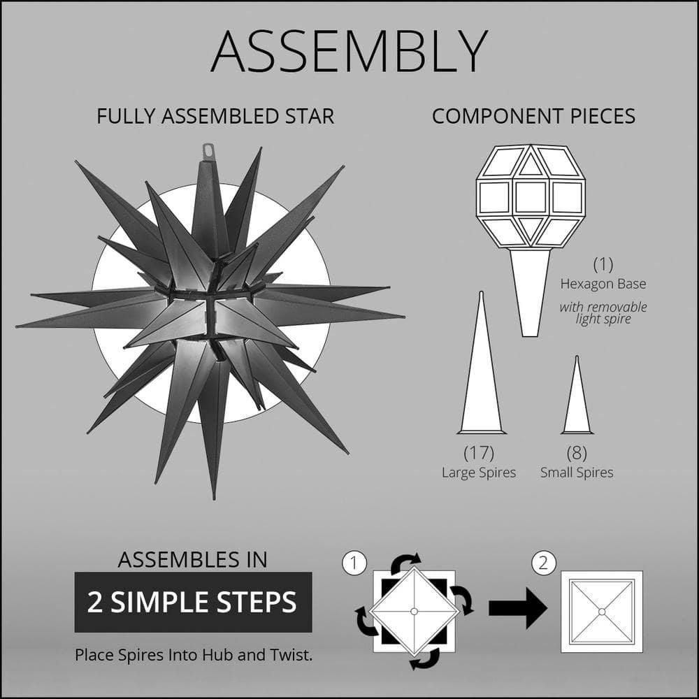 Kringle Traditions 14” White Moravian Star Christmas Star Light, White Christmas Star Outdoor Christmas Decoration