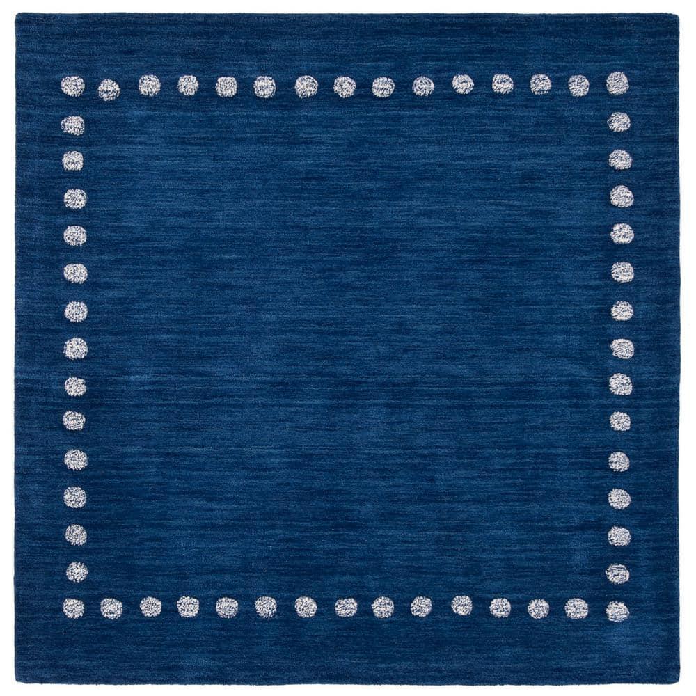 Safavieh Kids SFK802 Hand Loomed Indoor Area Rug - Navy - 5'x5' - Safavieh